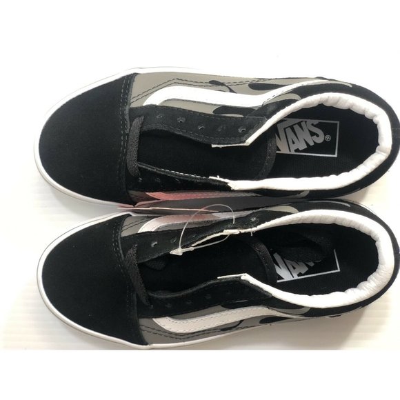 Vans Old Skool (Suede Flame) Black  Kids Shoes - Picture 7 of 14